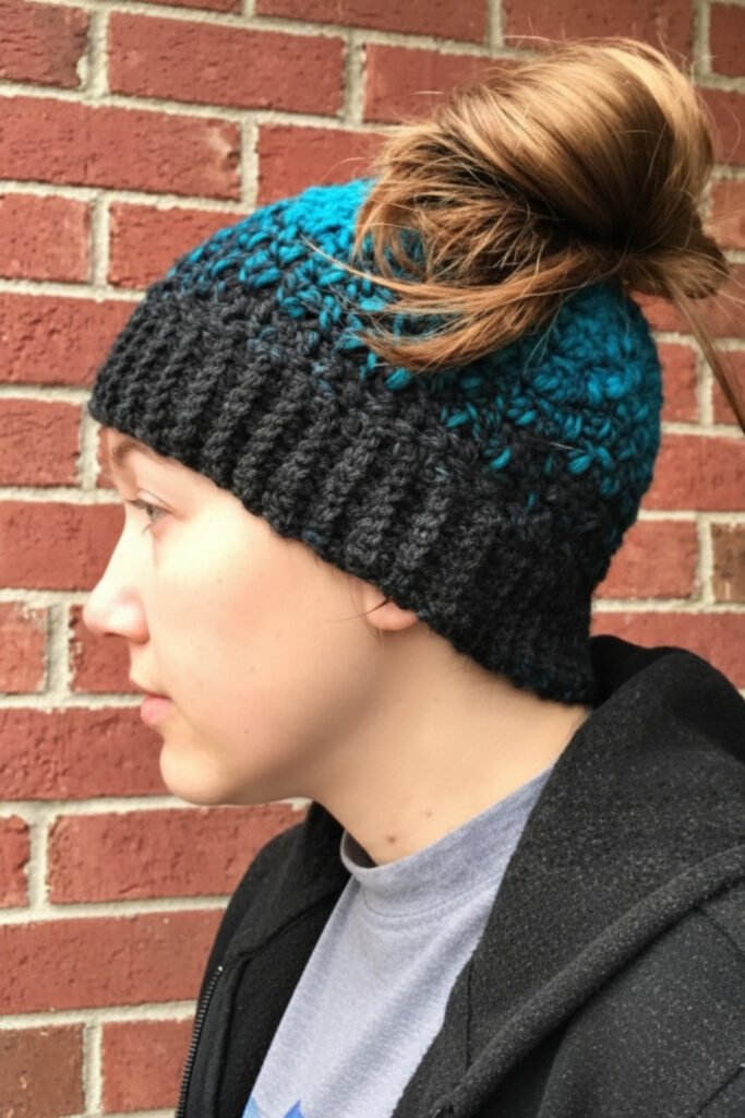 Messy Bun with Wool Felt Beret