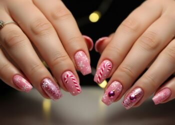 Pink Christmas Nails