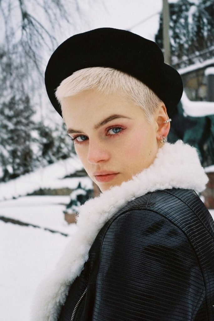 Pixie Cut with Tilted Beret