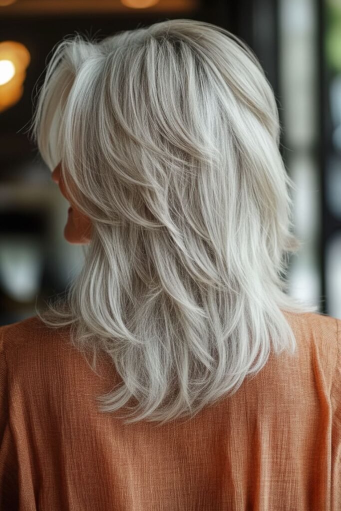 Platinum Shaggy Feathered Cut
