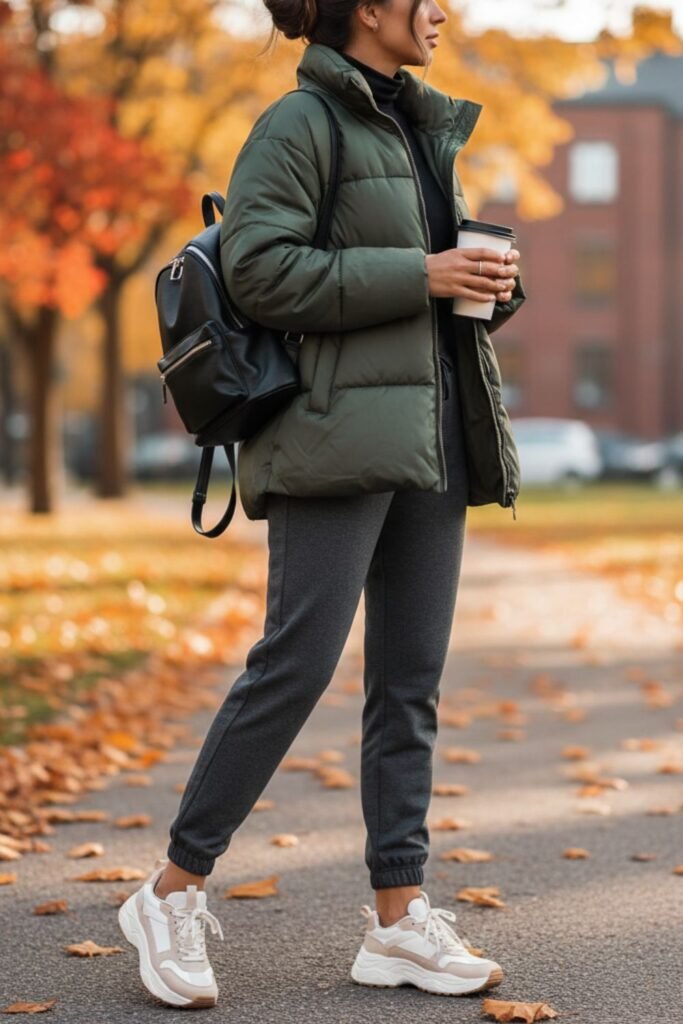 Puffer Jacket and Joggers