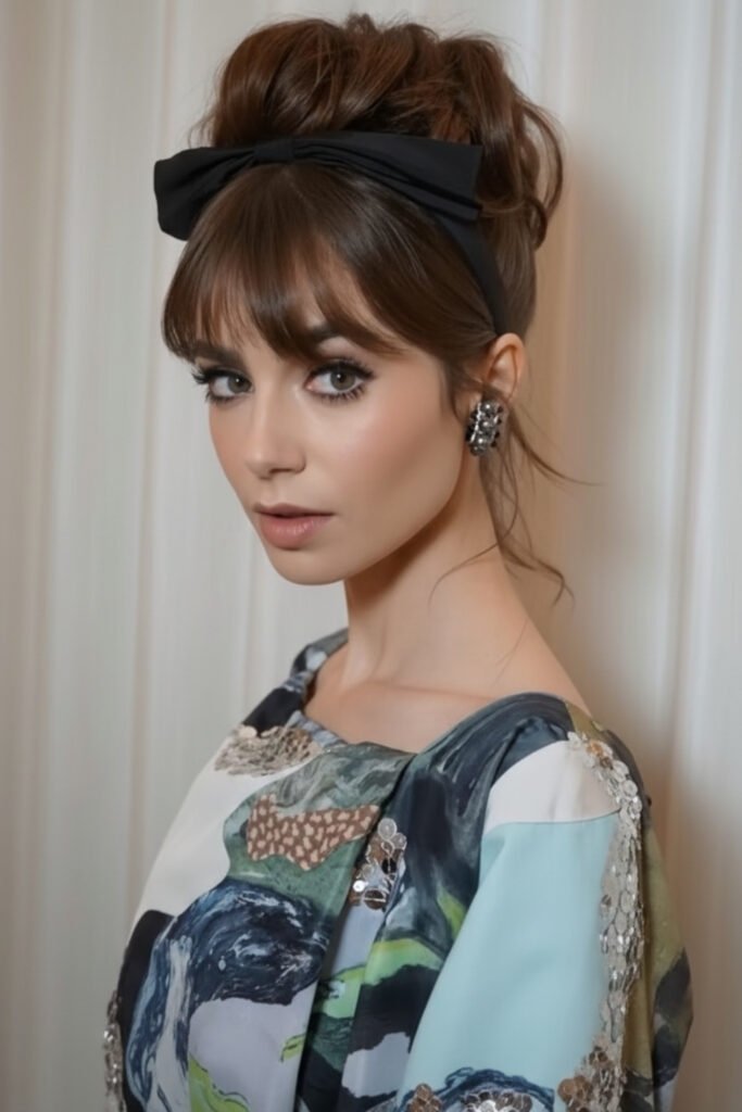 Ribbon-Tied Half Up Feminine Hairstyle