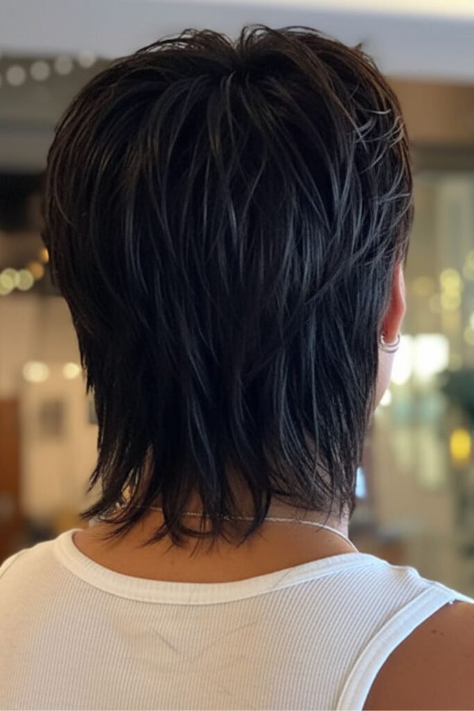 Sexy, Modern Shaggy Mullet From The Back