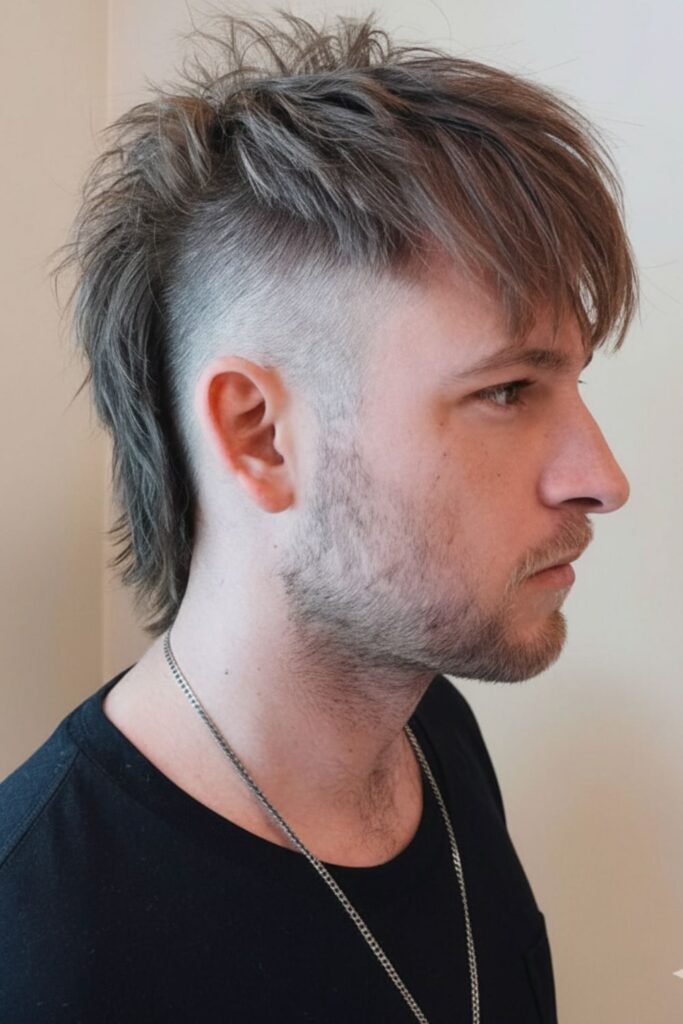 Shaggy Mullet With Fade For Men