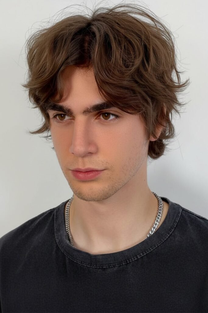 Shaggy Mullet With Fade For Men