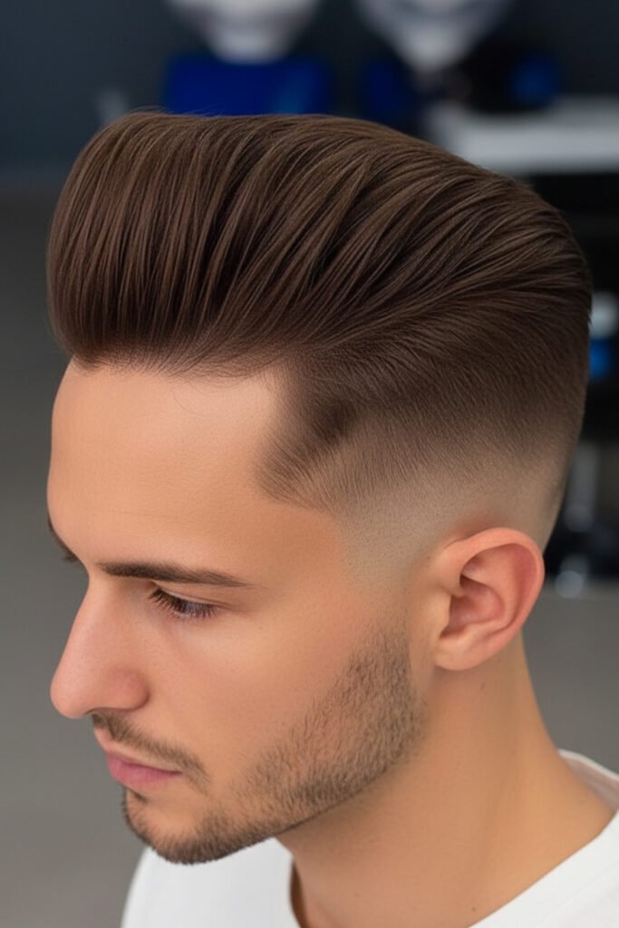 Side Swept Pompadour