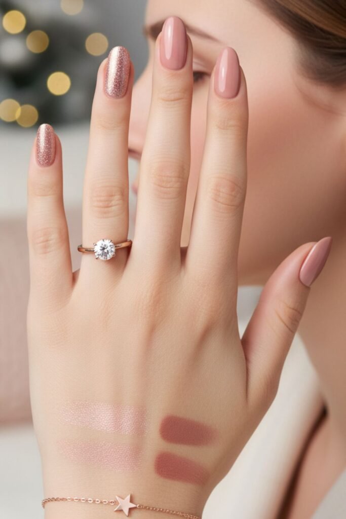 Soft Rose Gold Christmas Charm