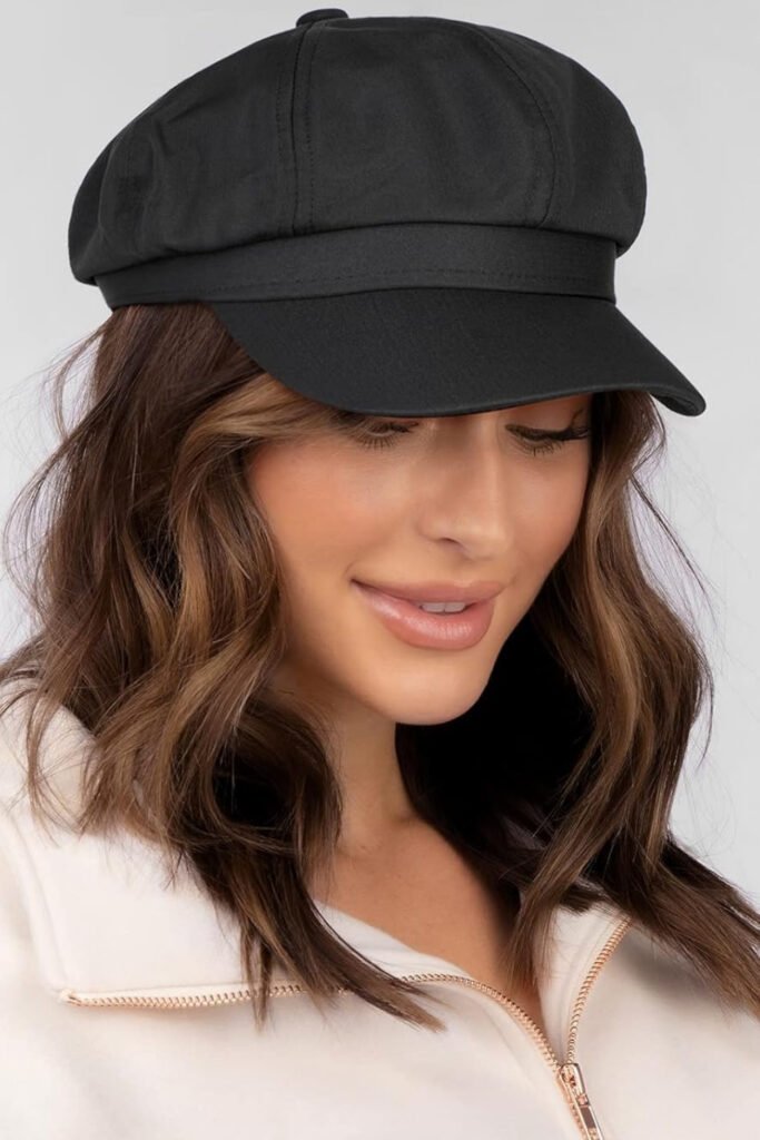 Soft Wavy Bob with Wool Felt Beret