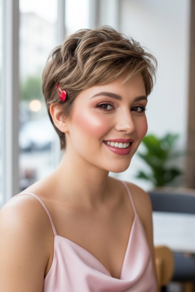 Textured Pixie With Side Clip