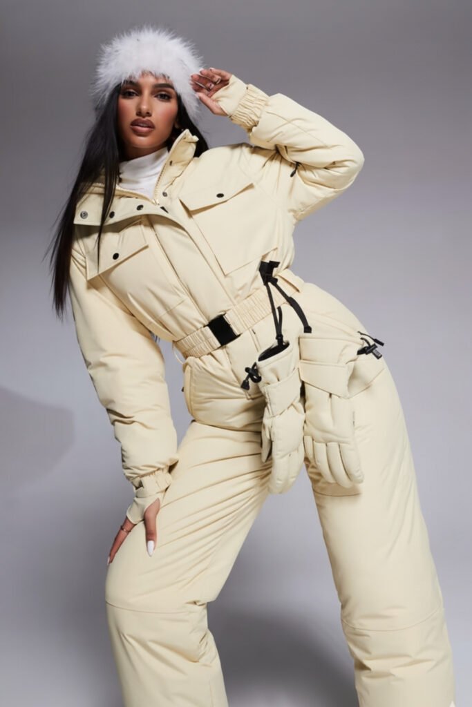 The Retro Ski Jumpsuit & Belted Puffer
