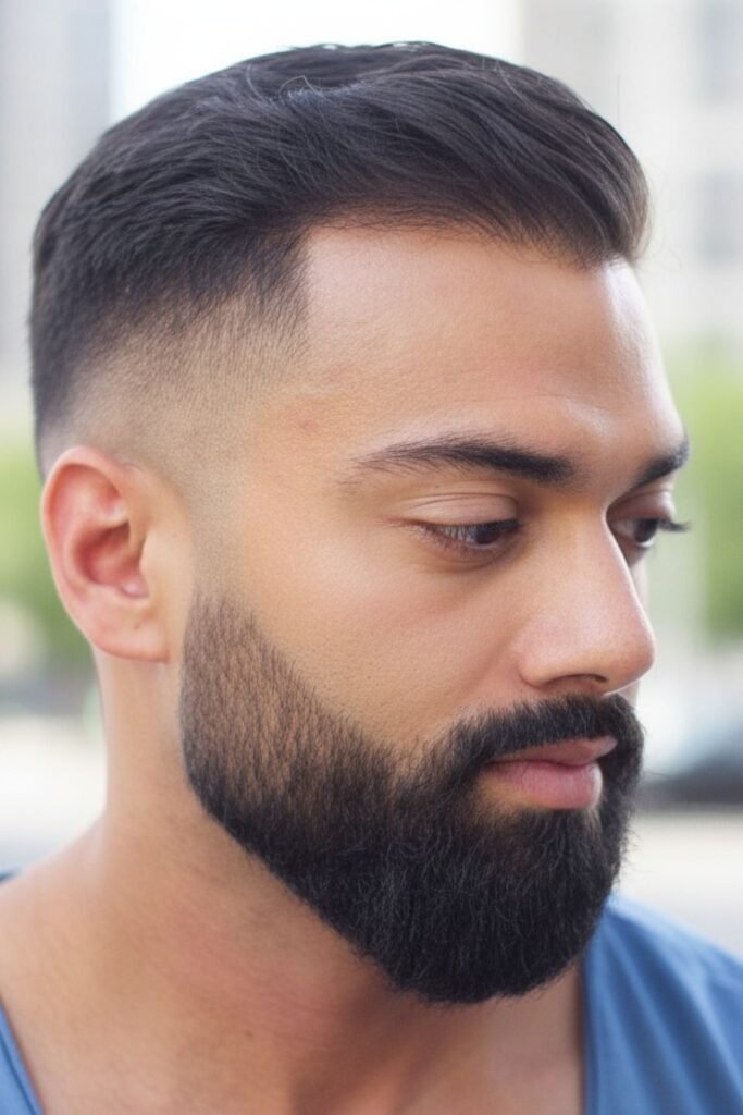 Tight Edged Beard with Faded Sides