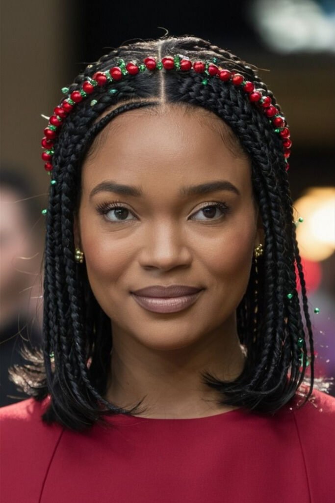 Twisted Crown With Christmas Beads