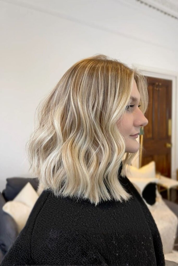Buttery Cream Balayage Bob