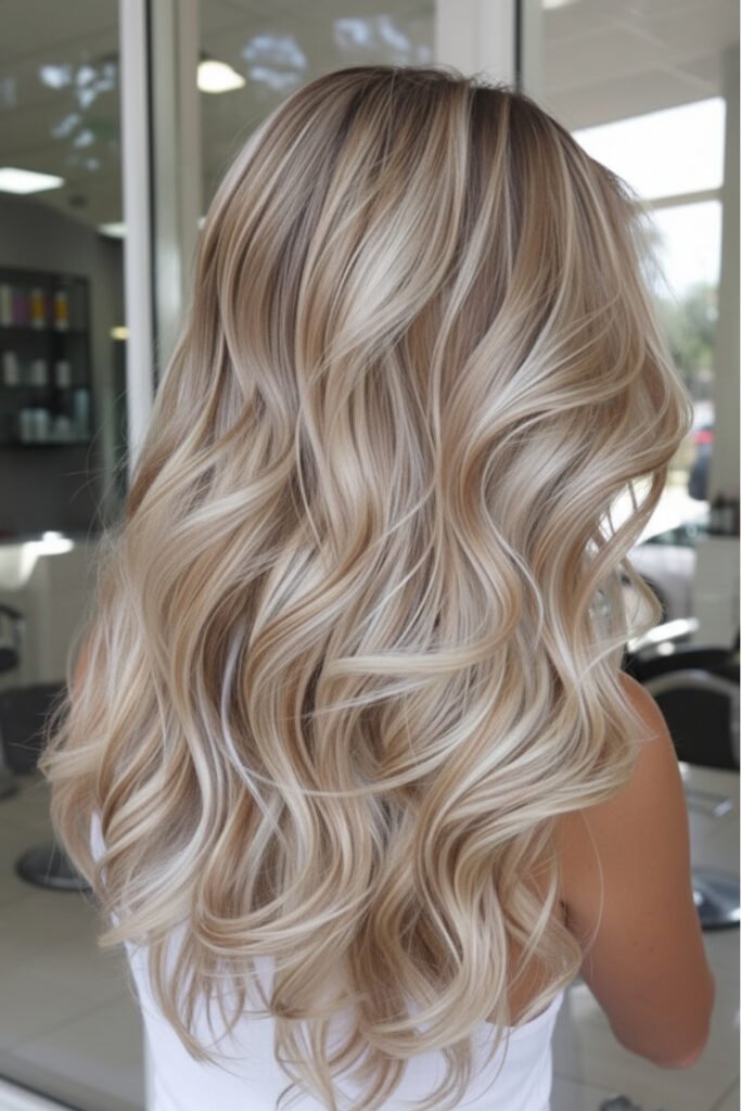Champagne Cream Blonde with Lowlights