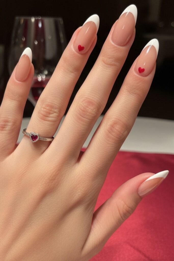 Classic Red Heart French Tips