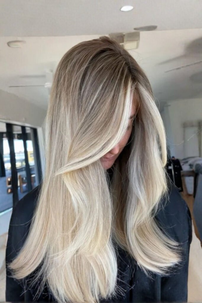 Creamy Blonde with Subtle Dark Roots