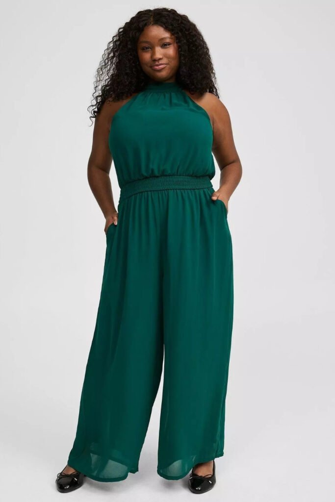 Jumpsuit with a Cinched Waist and Block Heels