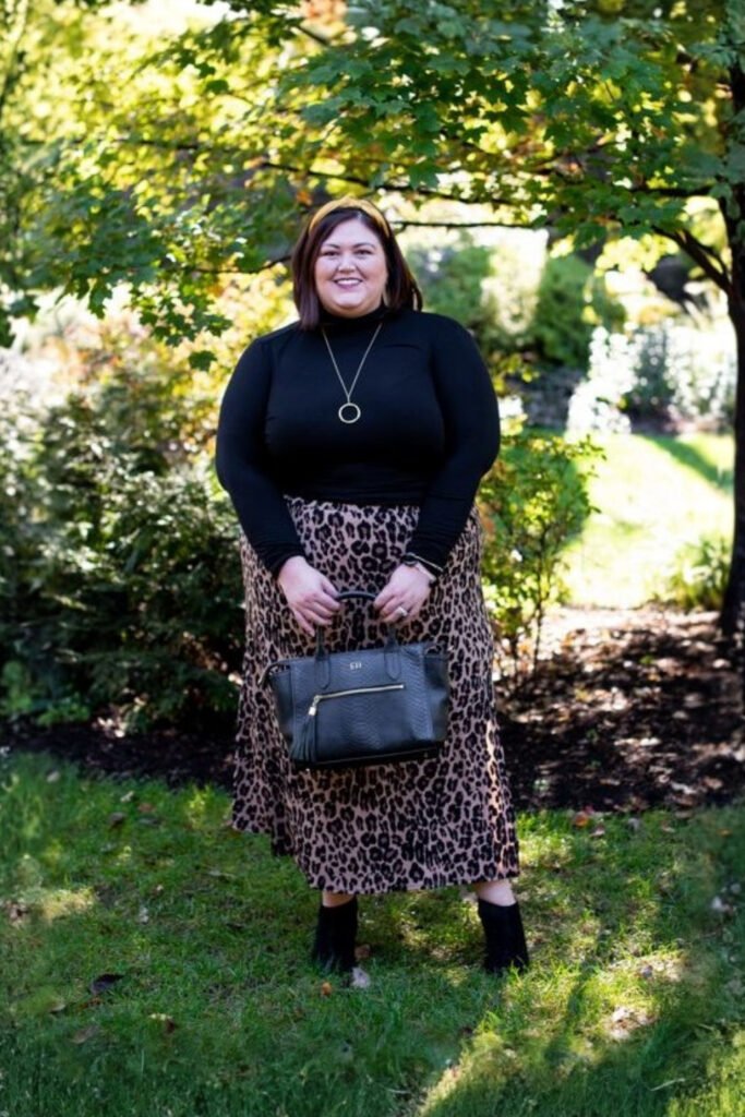 Maxi Skirt with a Fitted Turtleneck