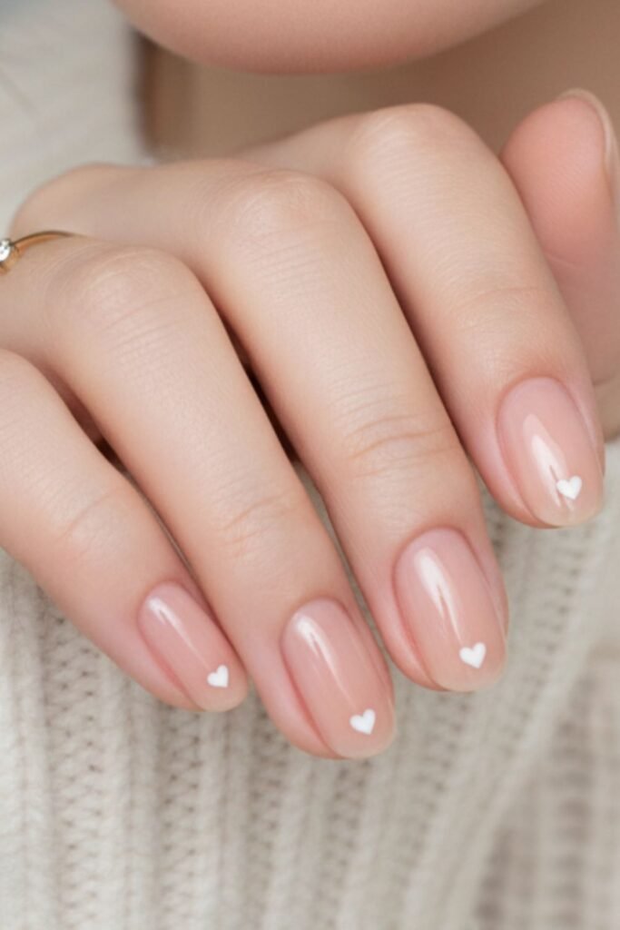 Nude And White Minimal Hearts