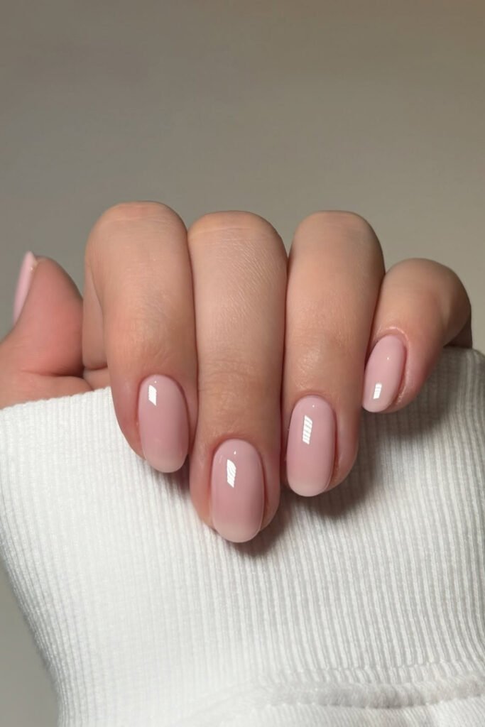 Nude French With Cuticle Hearts