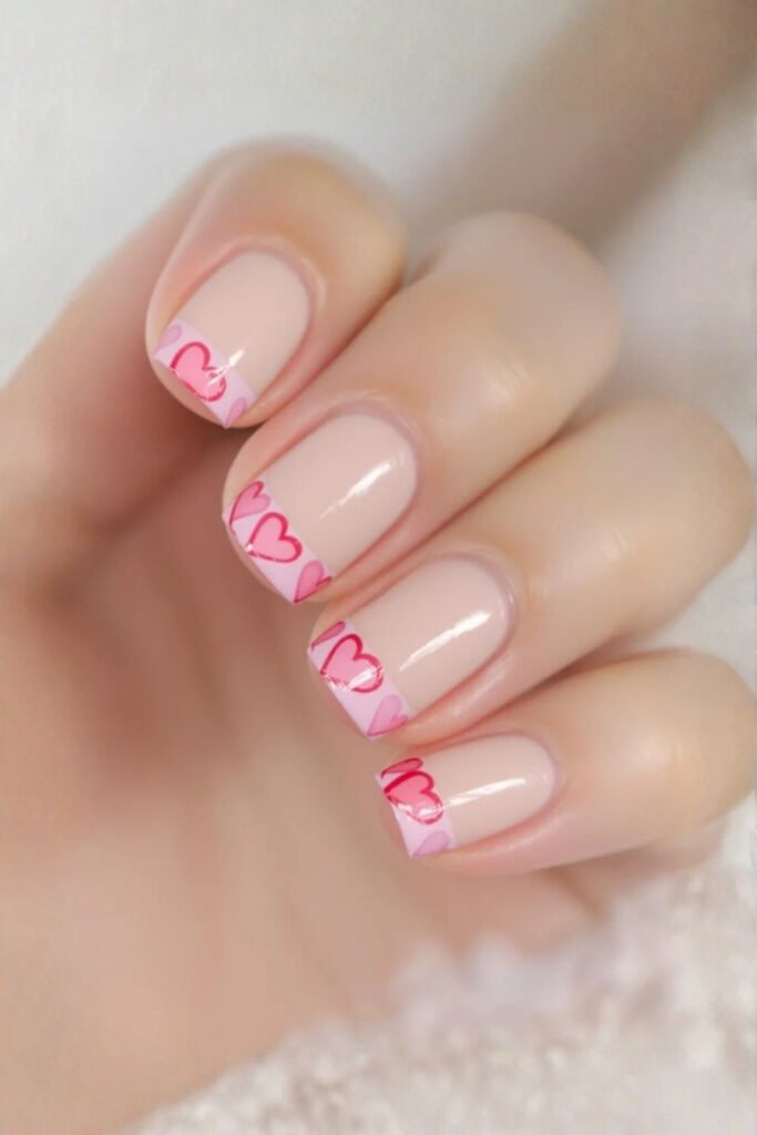 Nude Pink With Corner Heart Details