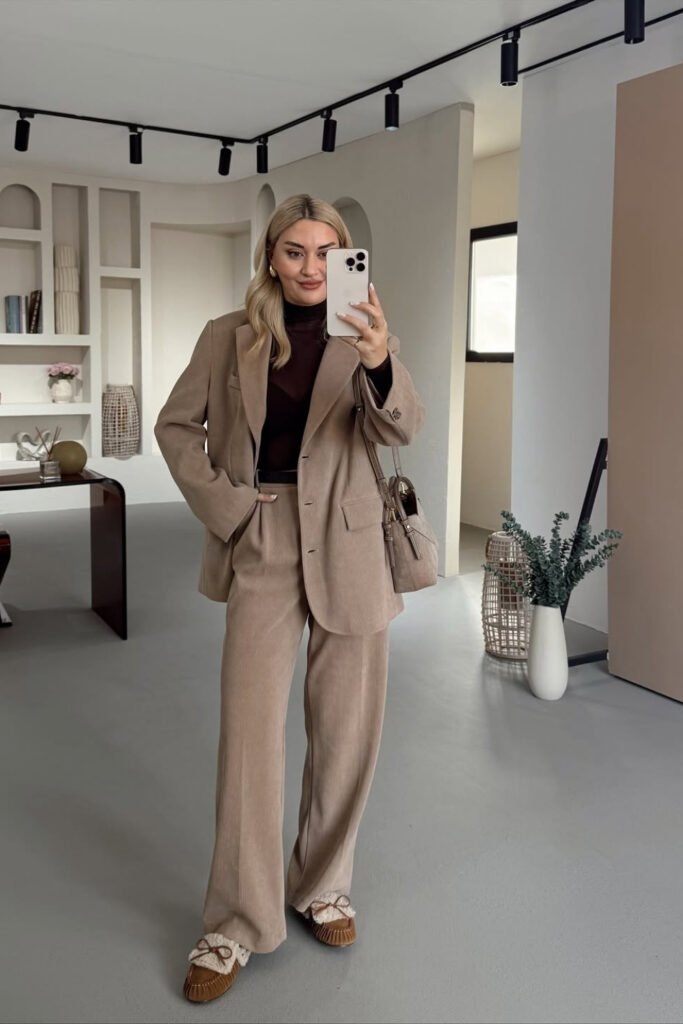 Oversized Blazer & Turtleneck Combo