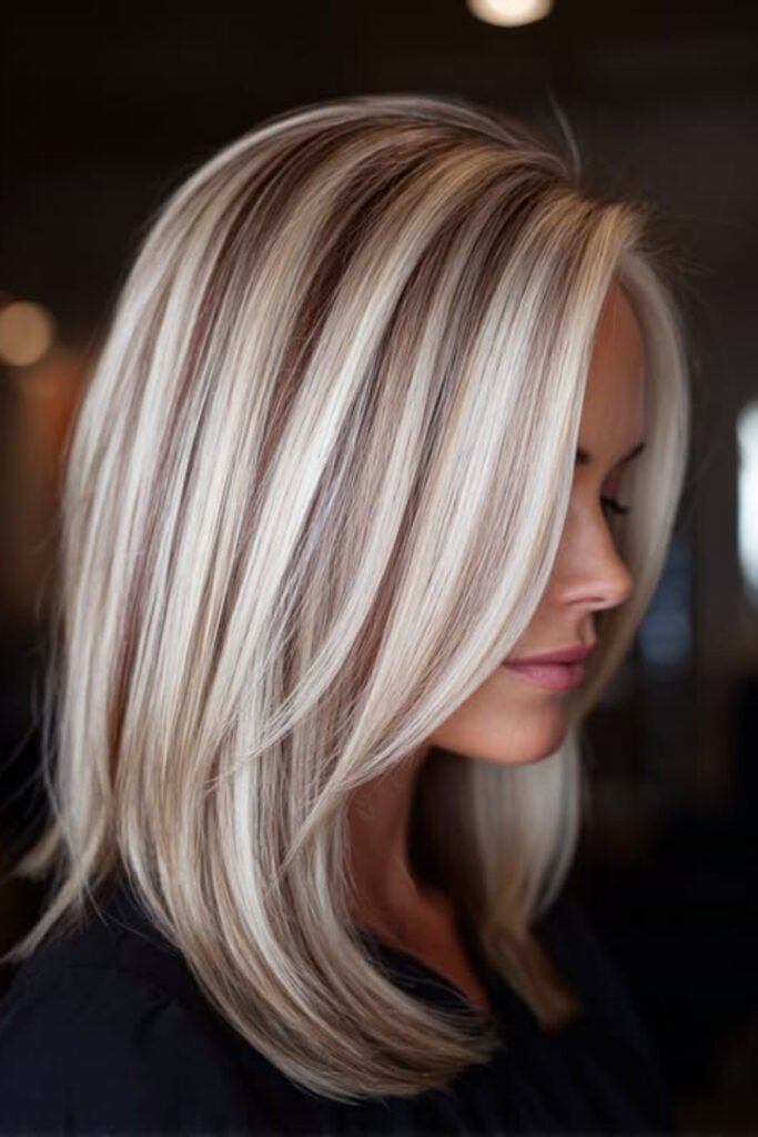 Pearl Cream Blonde on a Blunt Cut