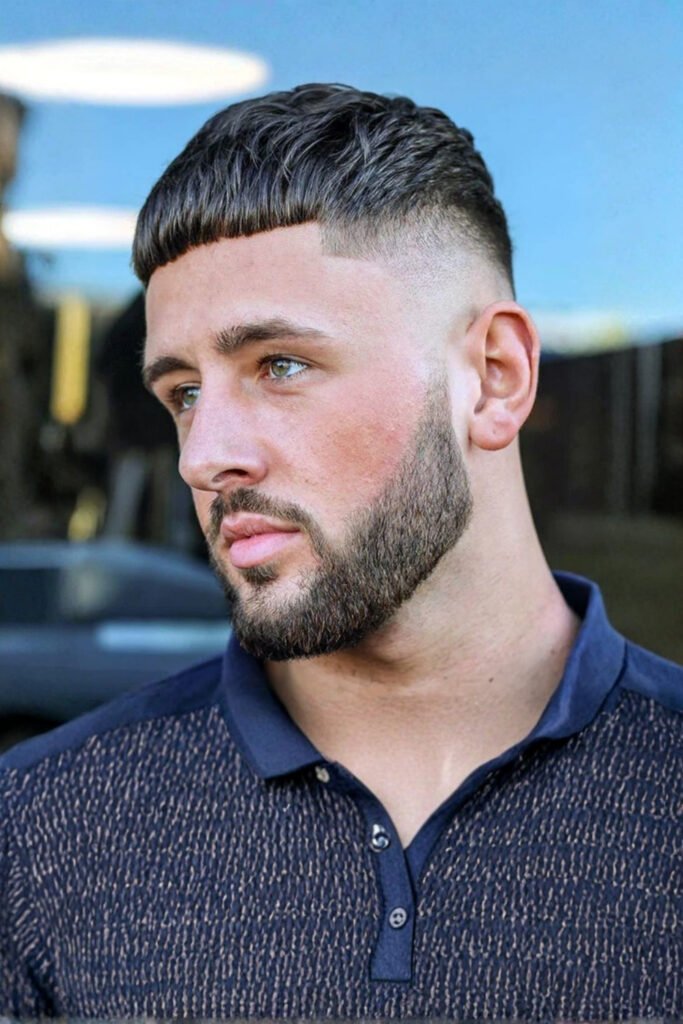 Undercut Taper Fade with Blunt Fringe