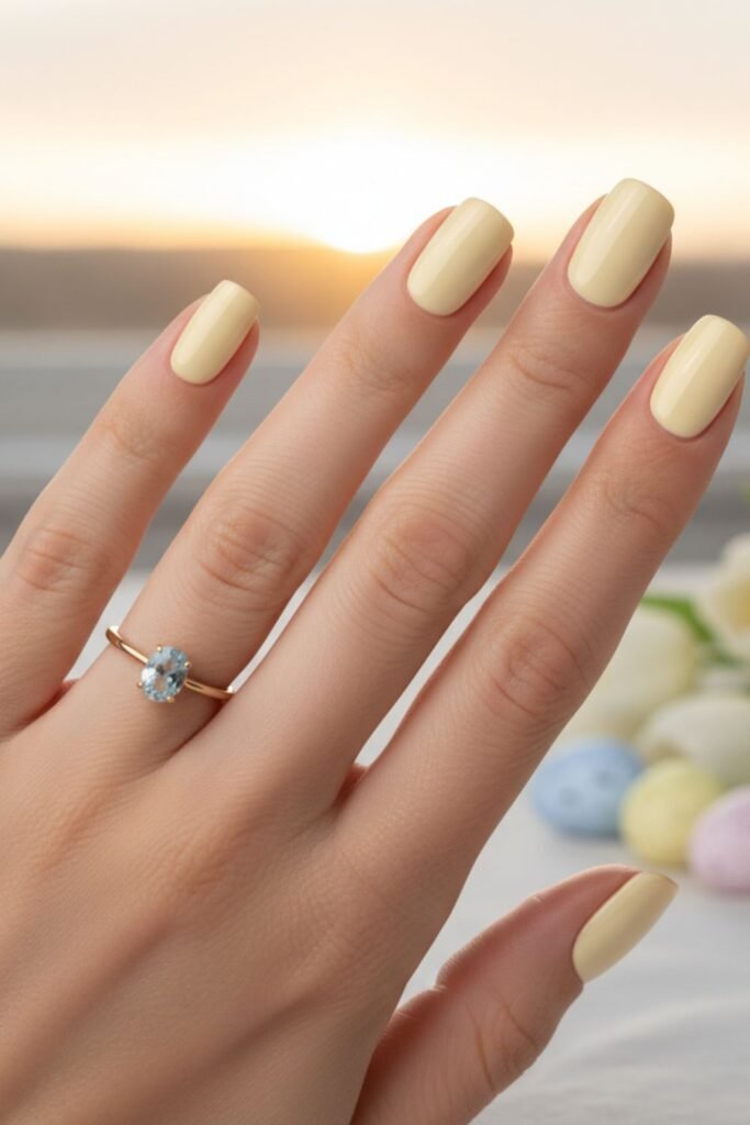 Butter Yellow Easter Nails