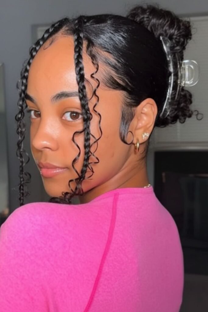 Claw Clip Updo With Plaits
