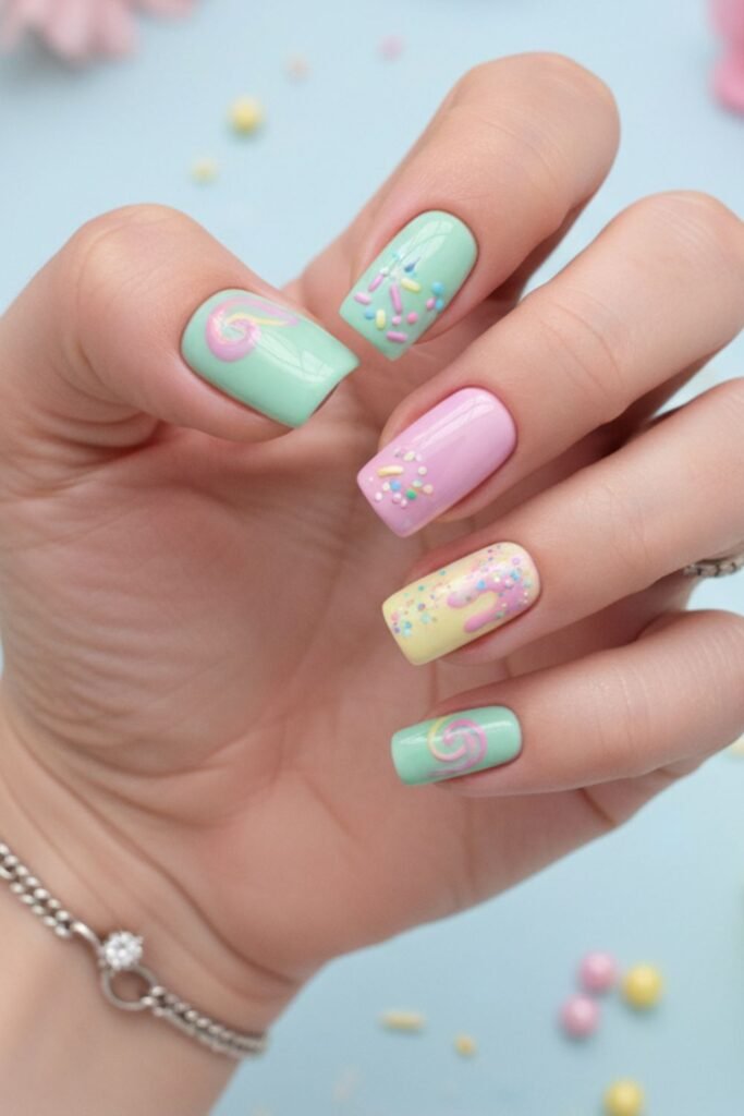 Easter Ice Cream Nails