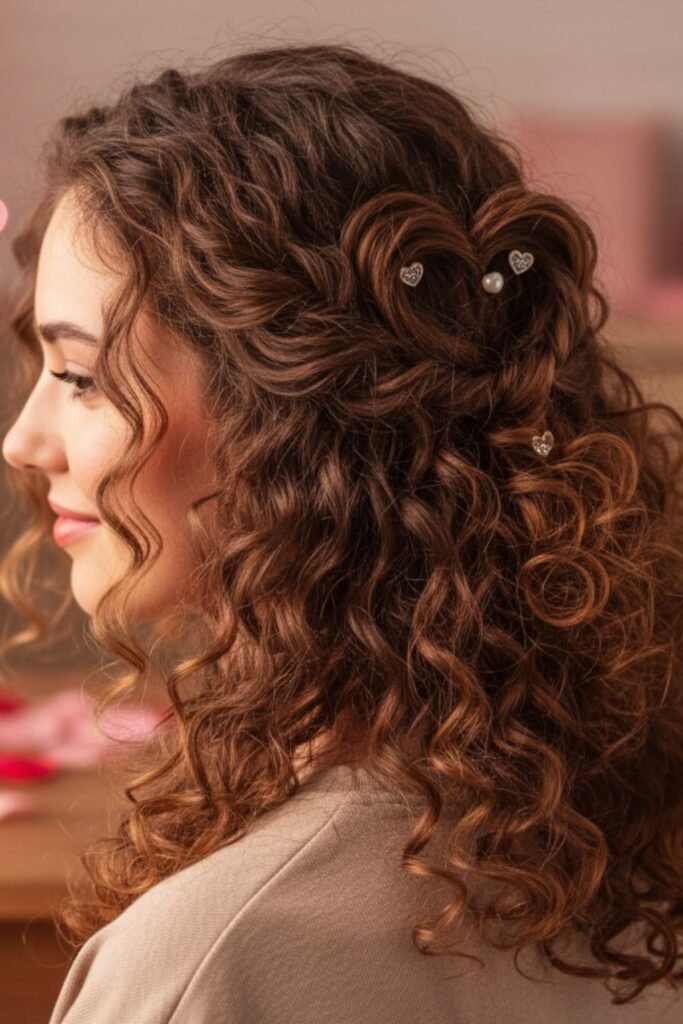 Heart-Inspired Half-Up Half-Down