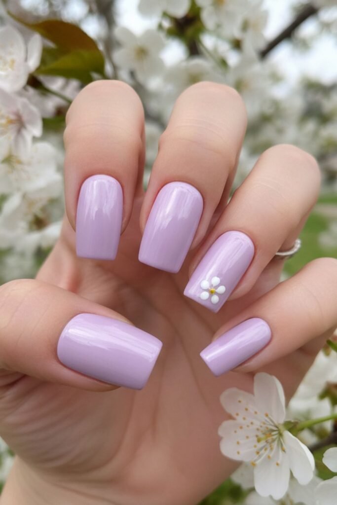 Lovely Lilac Easter Nail Idea