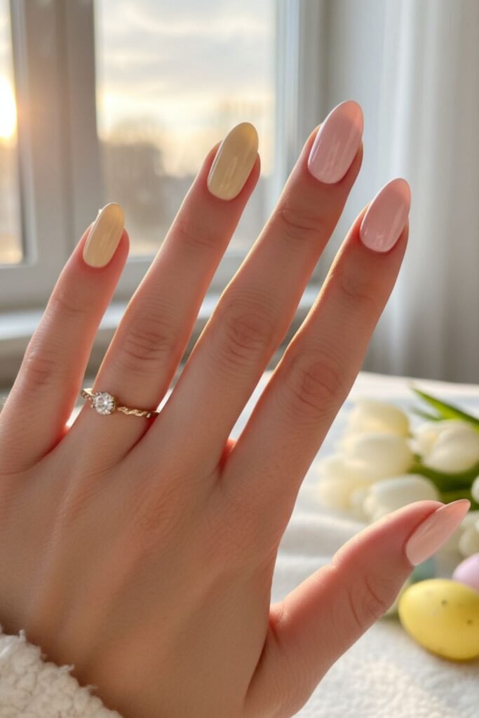 Pastel Pink Yellow Spring Easter