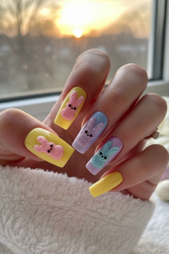 Peeps-Inspired Easter Nail Idea