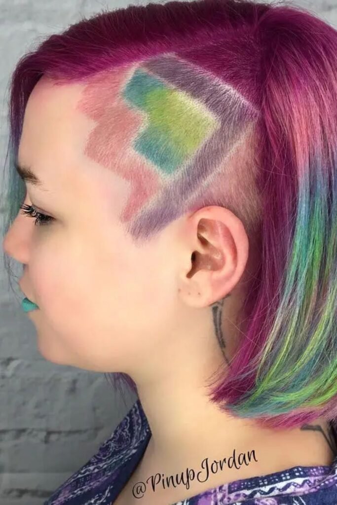 Rainbow Bob With Geometric Sidecut