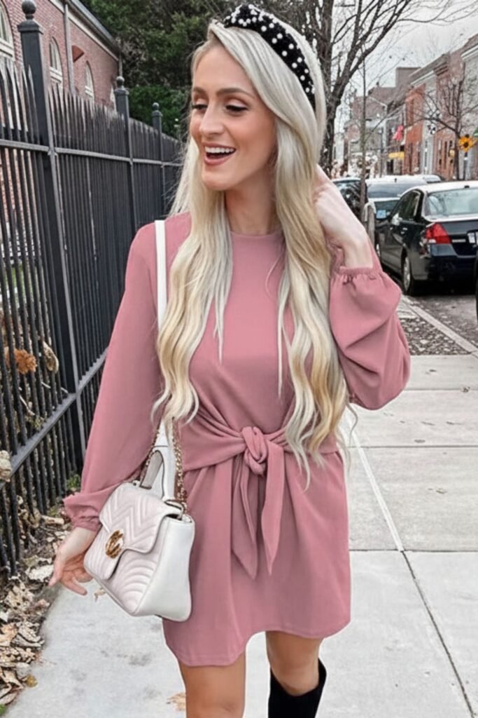 Tie Waist Knit Dress