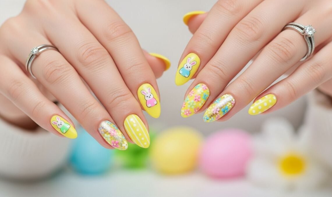Yellow Easter Nail Designs
