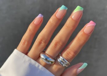 easter french tip nails