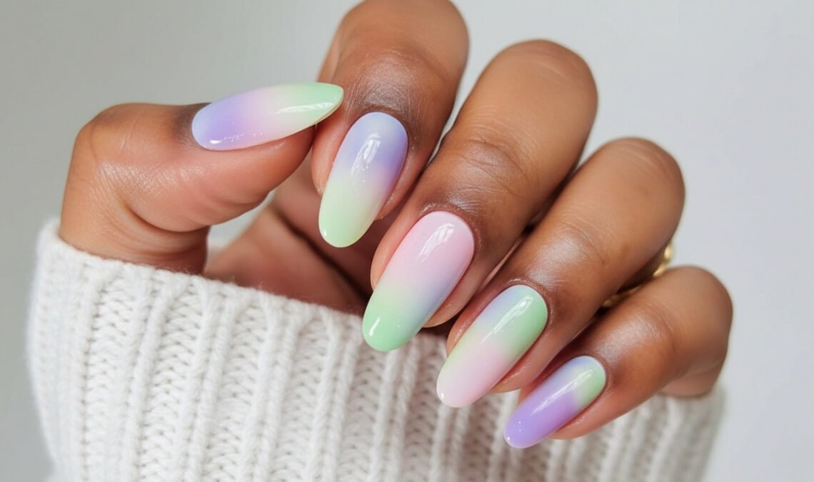 easter ombre nails