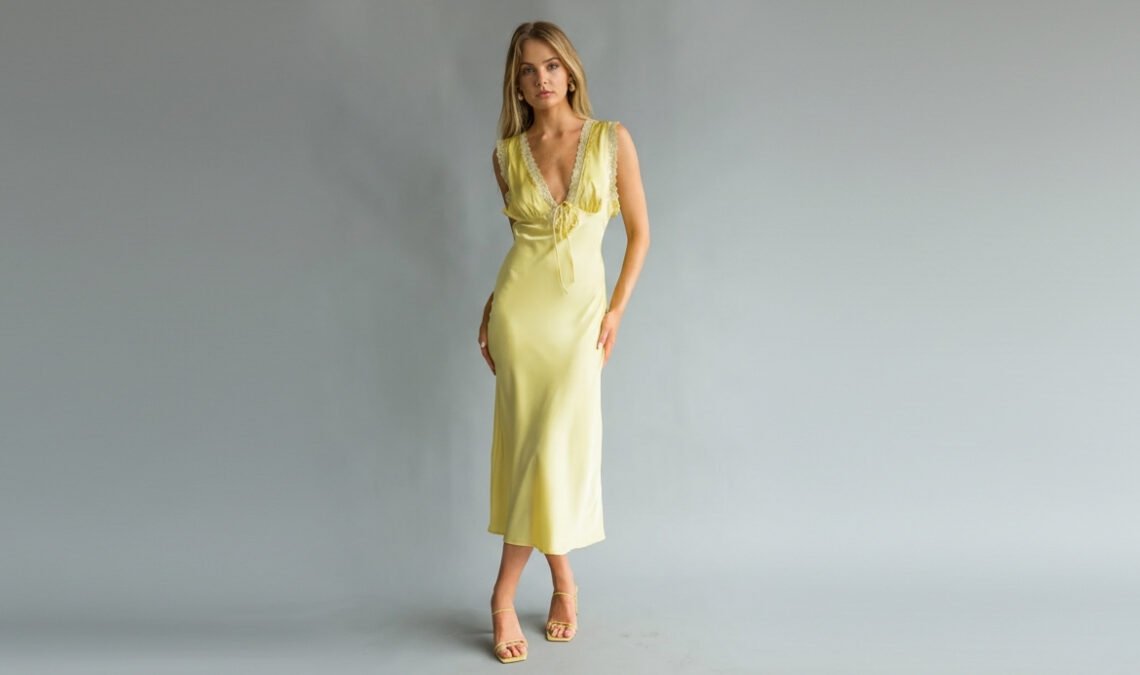 lace-trim slip dresses