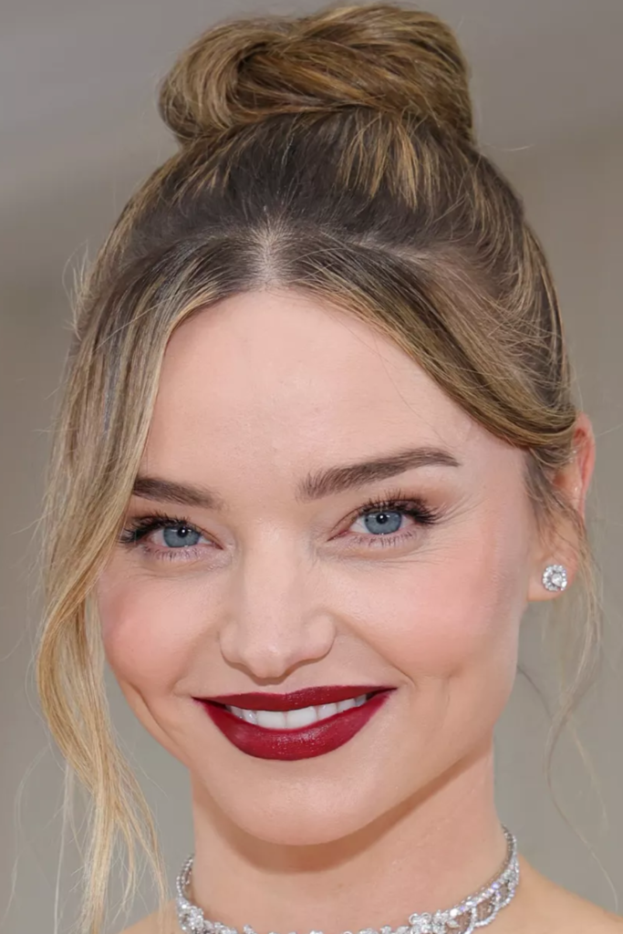 Ballerina Bun With Curtain Bangs