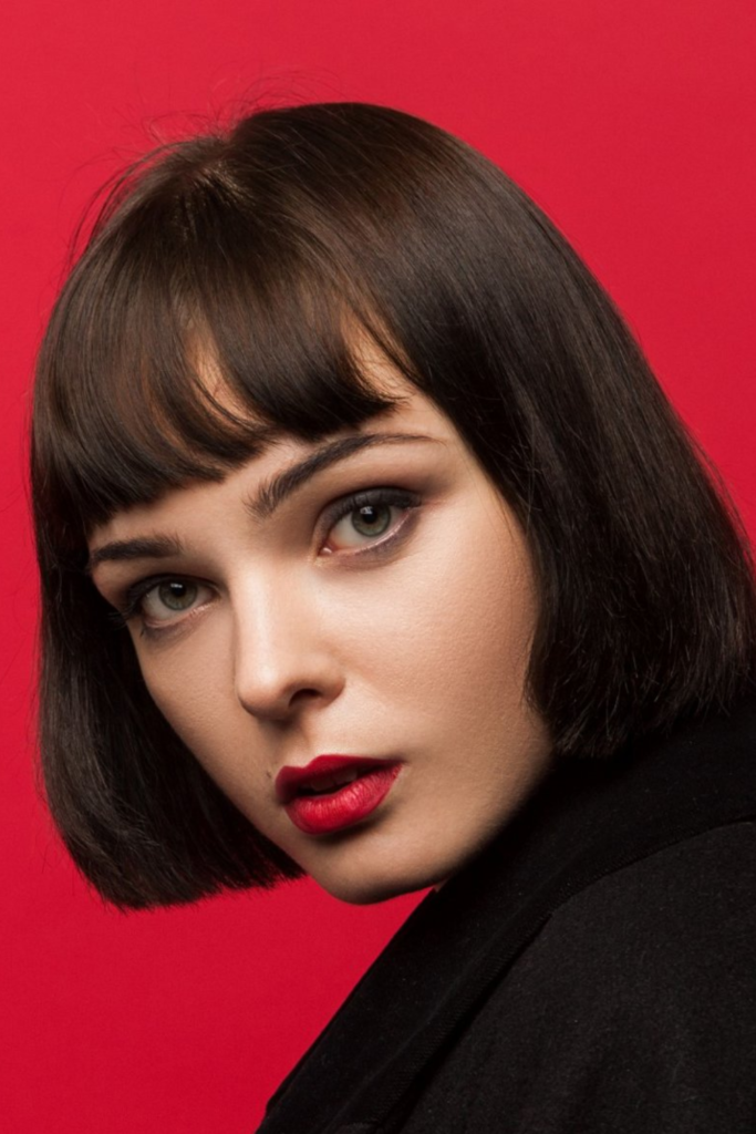Blunt Cut With A Fringe