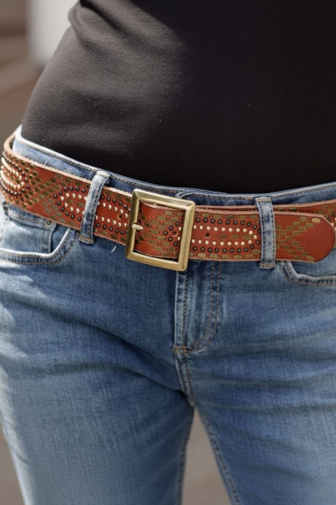 Outfit: Layered Studded Wide Belts