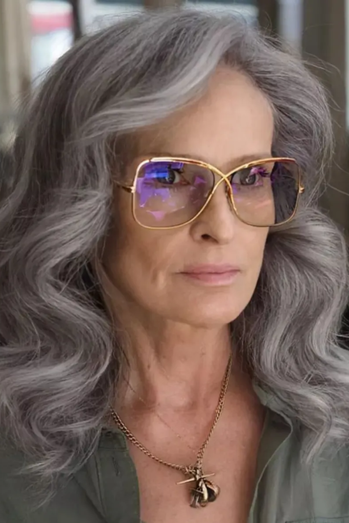 Chic Gray Wavy Hair For Older Women