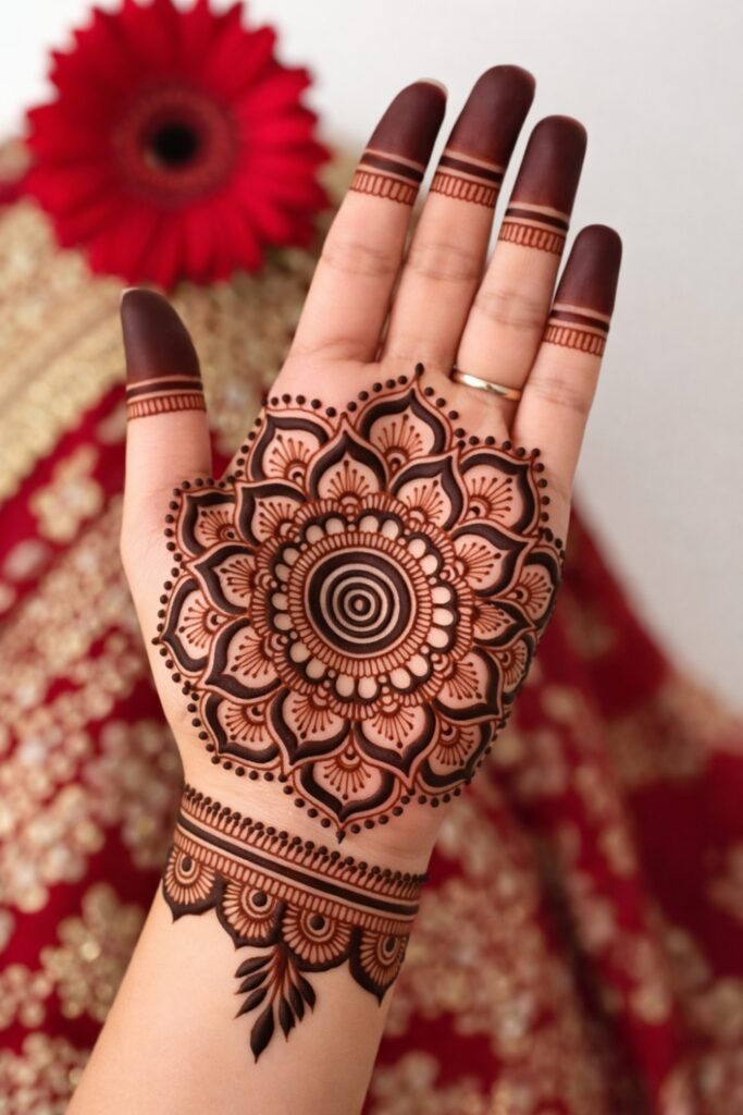 Classic Mandala-Centered Bridal Elegance