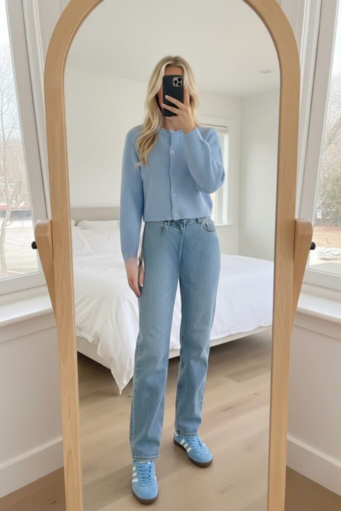 Cozy Knit and Denim Casual