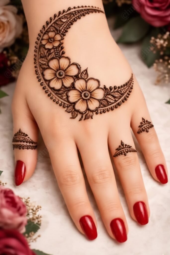 Crescent Floral Side Design