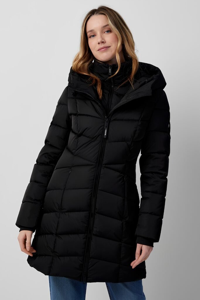 Fitted Puffer High Collar Jacket