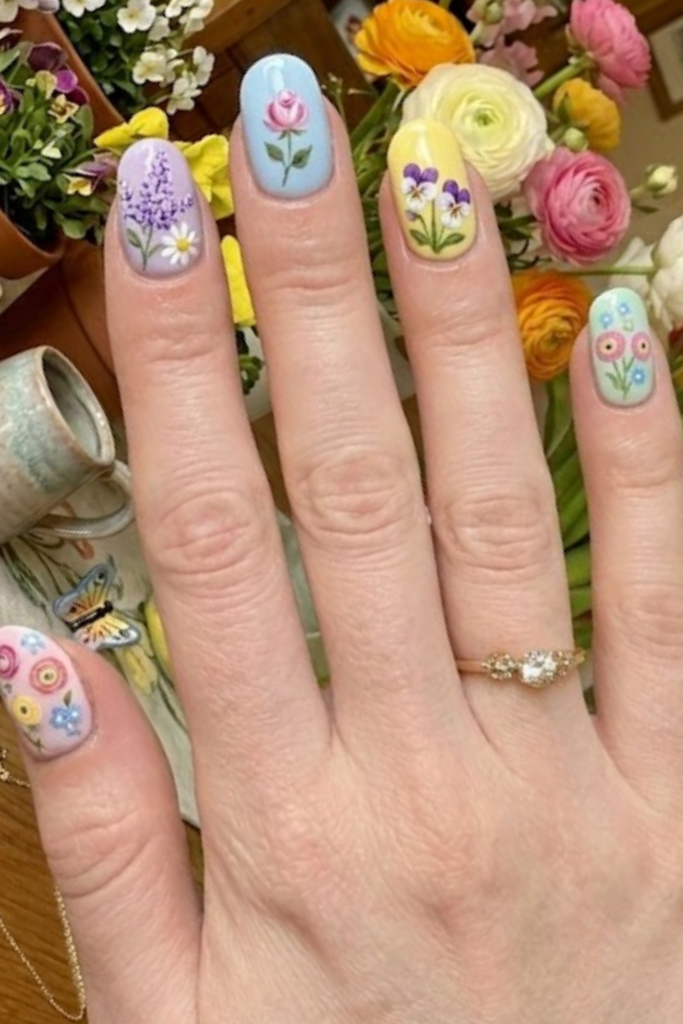 Flower Garden Nail Design